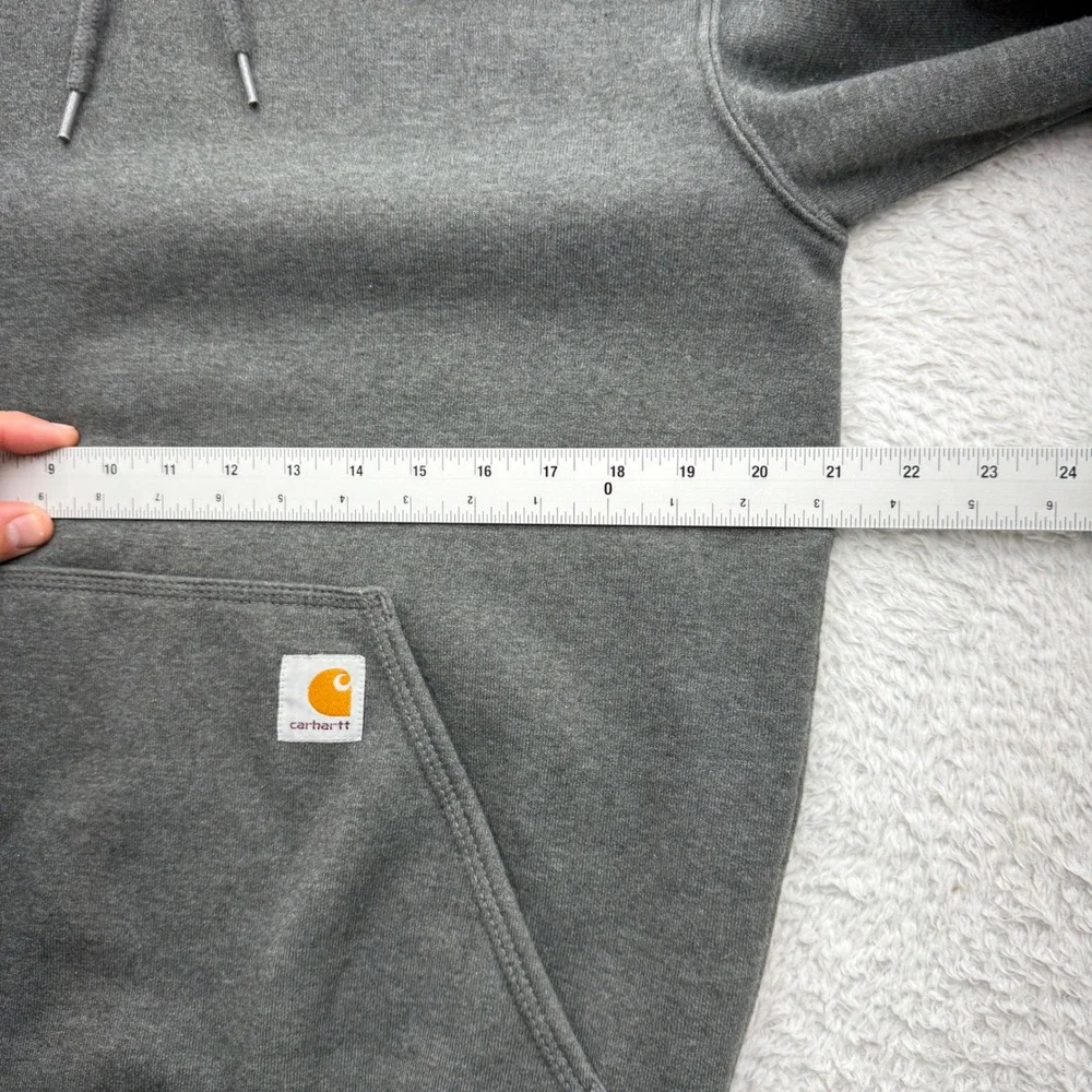 Carhartt Mens Loose Fit Hoodie Gray Neon Yellow Sleeve Logo TS0288-M Small